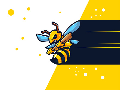 Bumblebee Gaming Mascot Logo baseball bee branding bumblebee cartoon gaming gaming mascot logo logo logo inspiration mascot