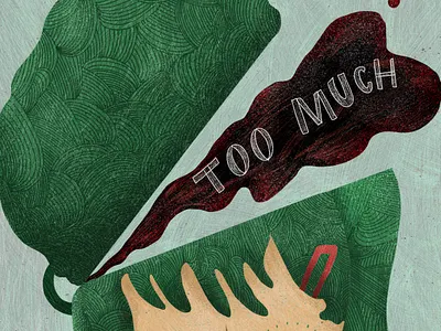 "it's all too much" art digital illustration lettering procreate