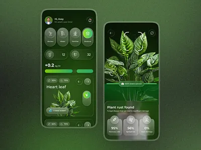 Smart Plant Care App UI 🌿 | AI Plant Scanner & Dashboard ai app app design dashboard figma fintech ui i mobile app mobile ui modern ui plant app product design ui design user interface ux ux design