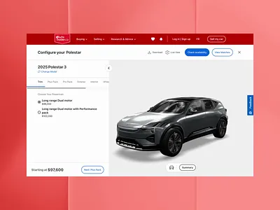 AutoTrader Premium Car Storefront 3d car motion graphics ui video webflow website
