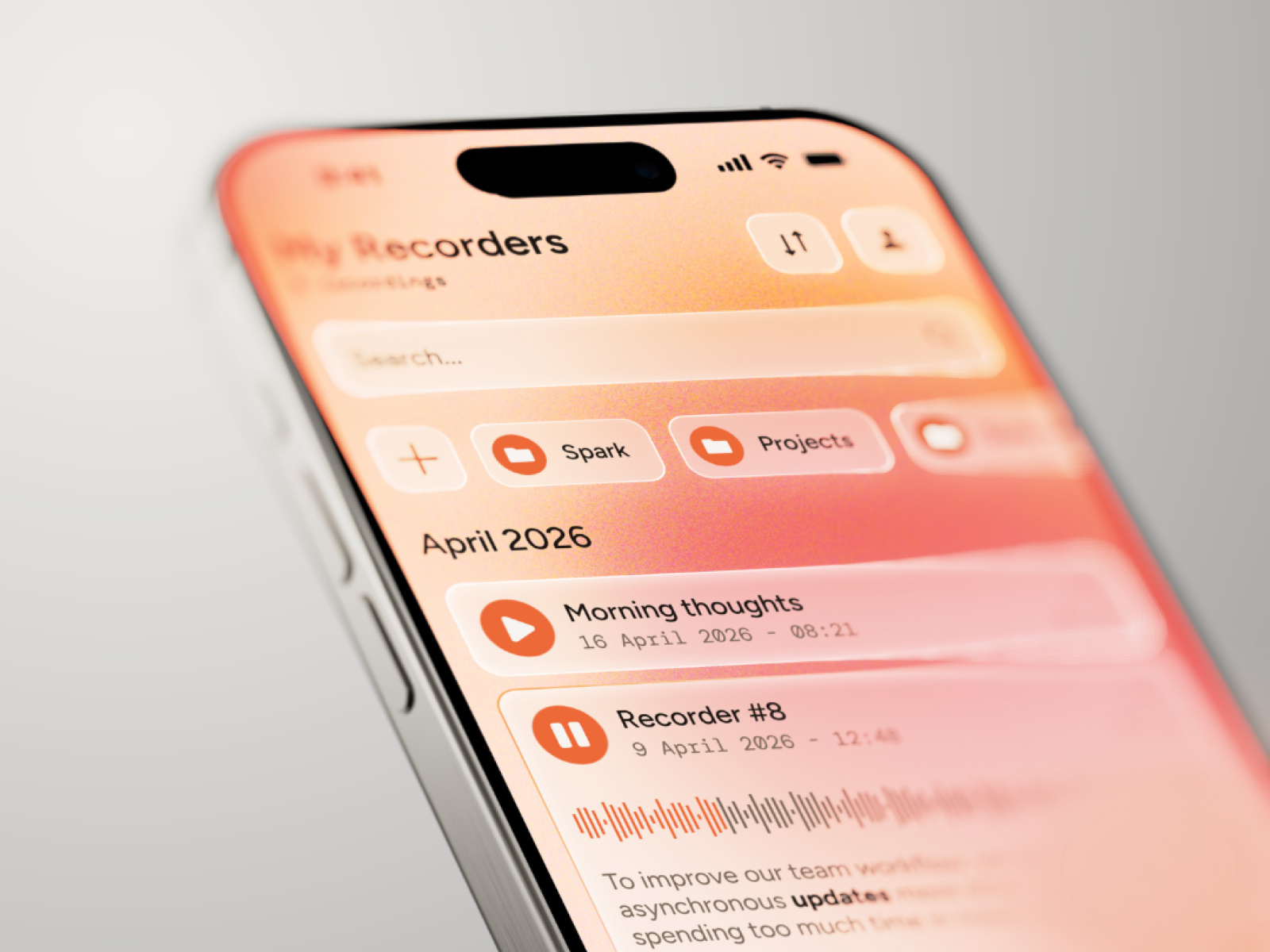 Nimble: Recorder App — Mobile UI Design