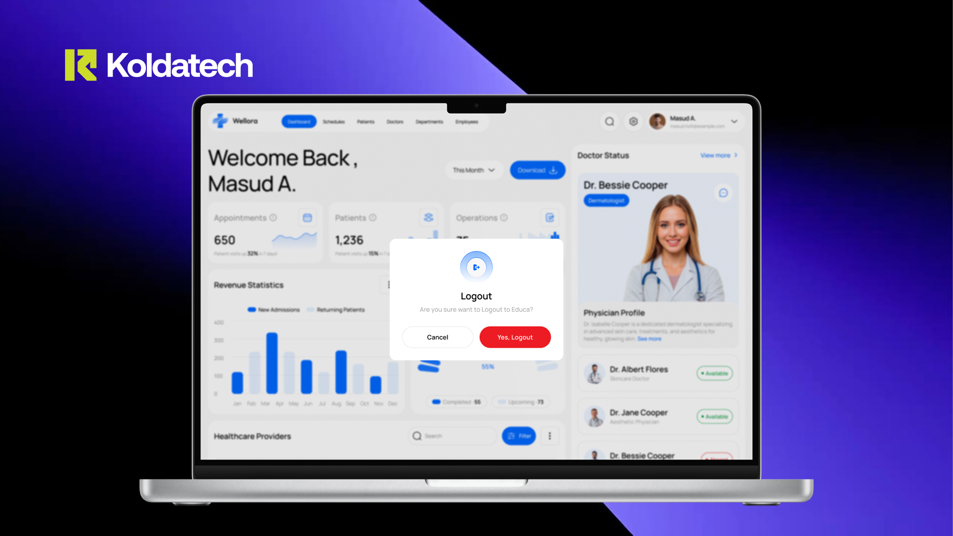 Healthcare SaaS Dashboard —Clean, Scalable UI for Moderns Platfo analytics app design dashboard design landing page product design ui ux visual design web design website