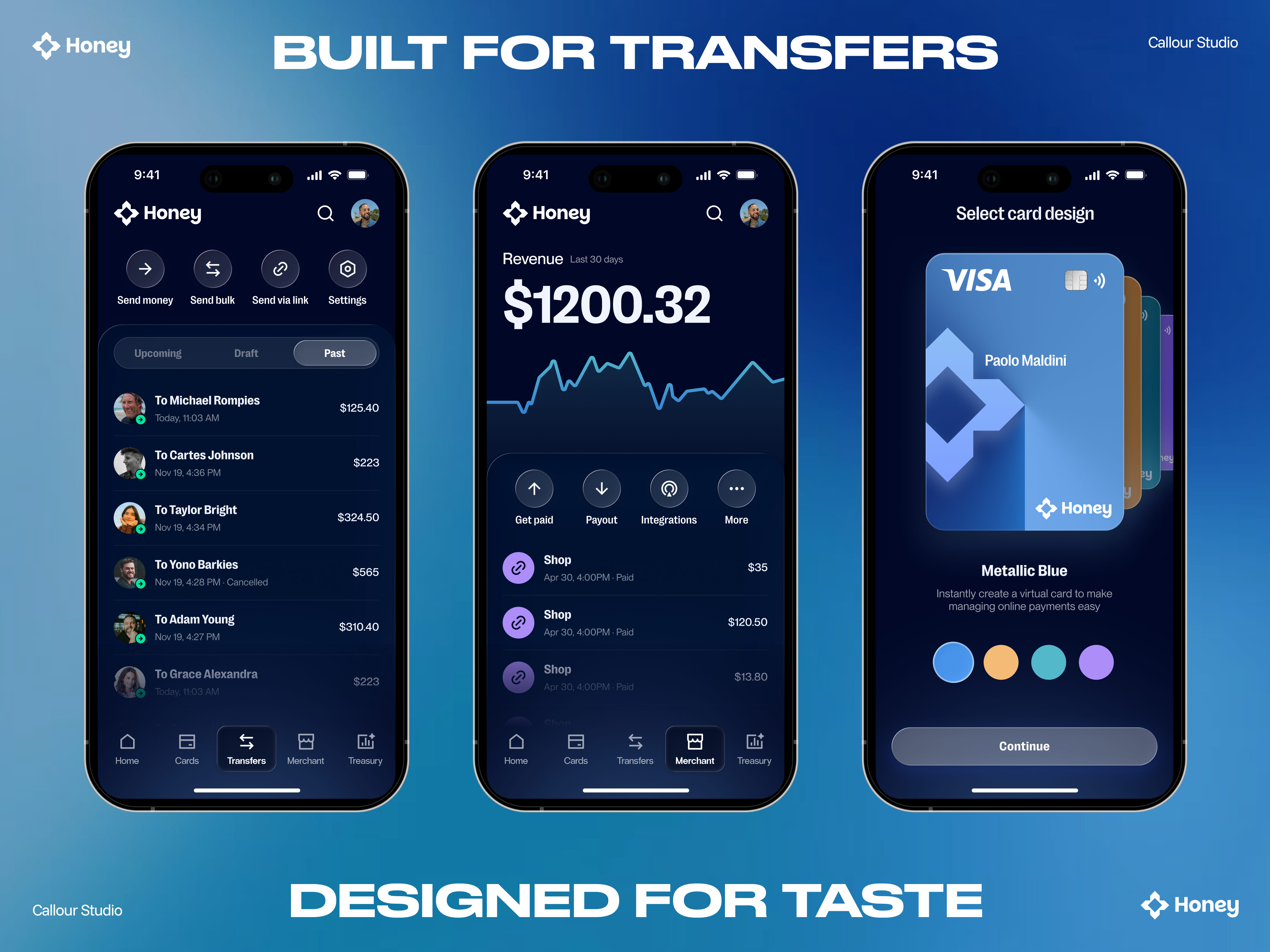 Honey ⎻ Payout & Merchant Banking App b2b fintech banking dashboard card design clean ui compact ui dark ui dashboard figma finance app fintech ios app merchant app mobile banking mobile ui payout app product design saas ui design ux design web app
