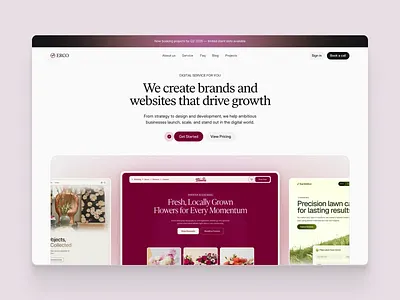 ERCO – Agency Website Design agency website business design design inspiration digital agency interface landing page minimal modern website portfolio responsive web design saas ui web web design webflow website design wingly