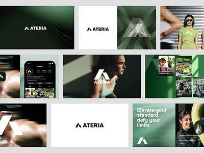 ATERIA Sport - Premium Fitness Brand Identity activewear athletic branding dynamic editorial fitness gym health identity logo logodesign minimalist modern premium socialmedia sports ui ux visualidentity wellness