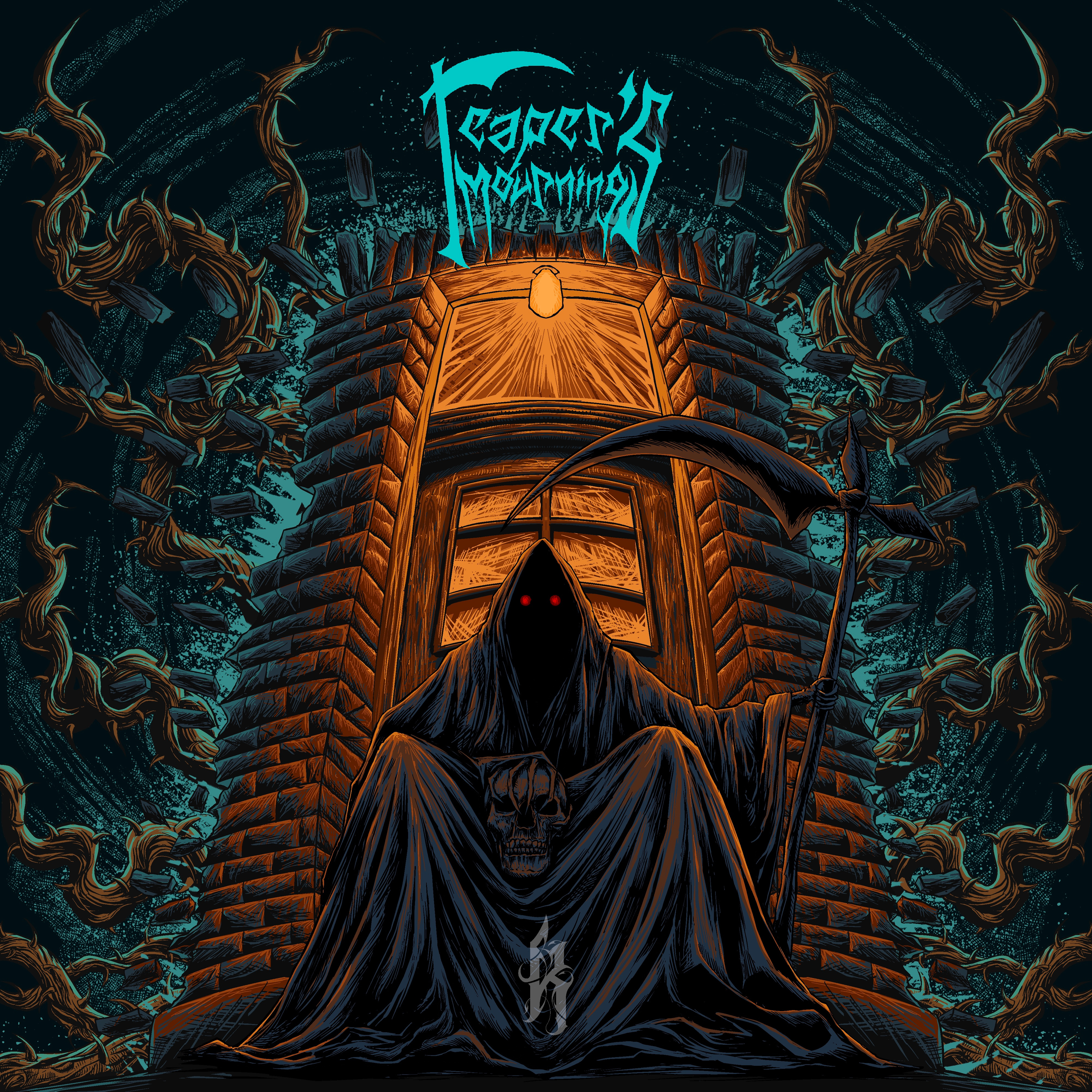 Cover album for reaper’s mourning art artwork cover album dark engrave horror illustration illustration art metal metalcore music