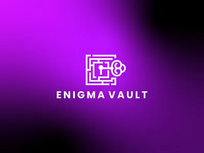Enigma Vault - Secure Maze Key Logo brand identity branding design enigma vault logo graphic design illustration key logo logo logo design logos logotype minimal minimal logo ui vault key logo vault logo