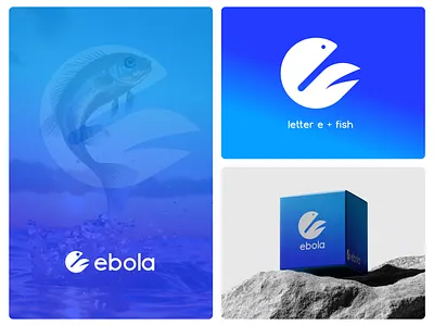 Combination Mark with Letter E & Fish Icon for Online Fish Store 3d logo abstract e logo apps logo brand identity branding e logo ecommerce logo elegant design graphic design initial e logo letter e logo logo logo design logo trends minimalist logo monogram logo tech logo