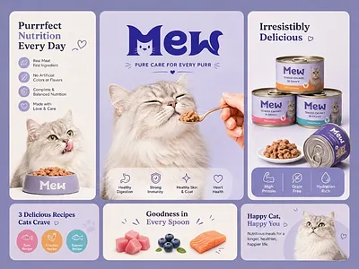 Mew – Cat Food Campaign Design advertisingdesign branding campaign cat food branding catfood logo logodesign logos modernbranding modernlogo packagingdesign petbranding petfood