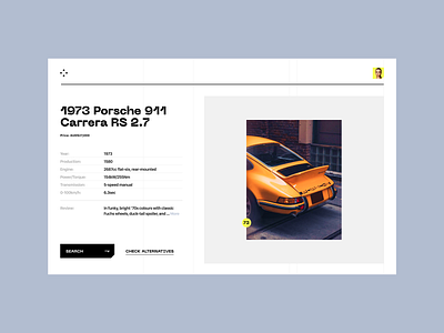 1973 auto clean grid minimal porsche simple ui voit white xandovoit