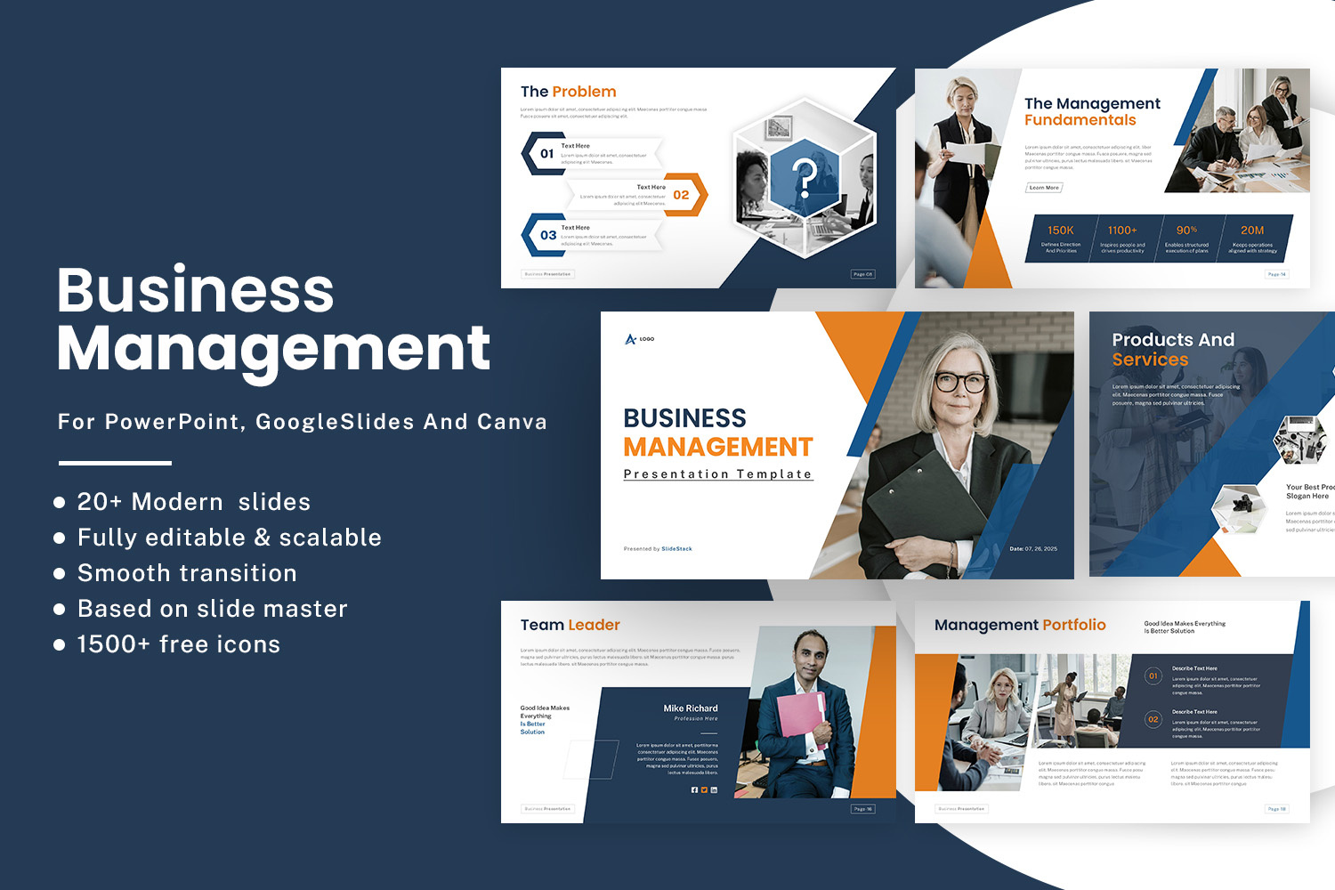 Business Management Presentation Templat analytics business clean corporate data design infographic leadership management modern planning presentation productivity professional report slides strategy teamwork template workflow