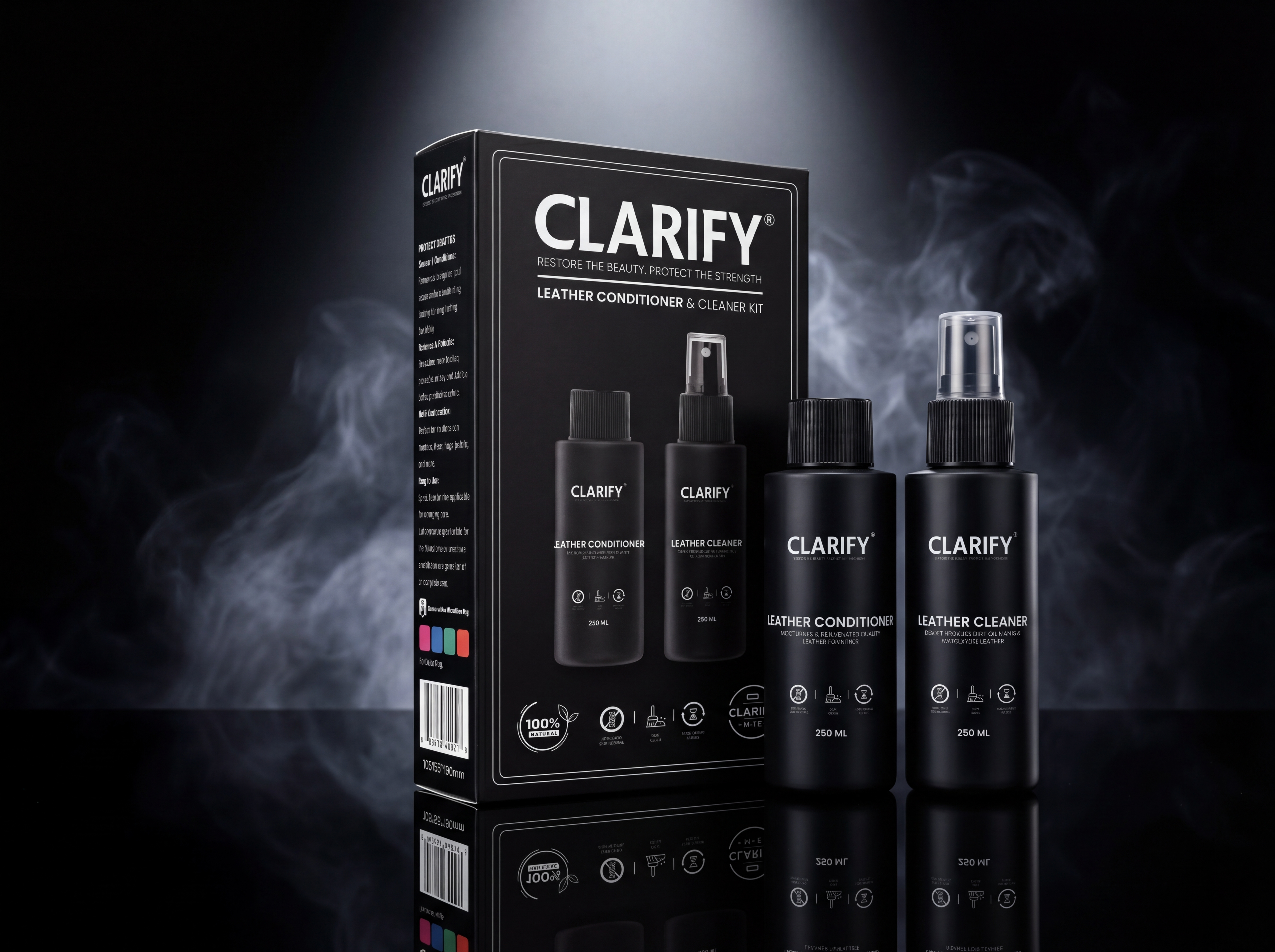 Luxury Leather Conditioner Packaging Design | Premium Black amazon packaging black packaging bottle design box packaging brand identity branding cosmetic packaging elegant design high end branding luxury packaging matte black minimal luxury modern packaging packaging design packaging inspiration premium design product design skincare packaging