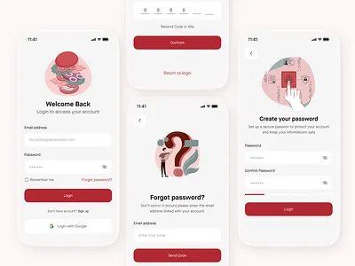 Login Signup Page - Smart Food Mobile App ai app create account food forgot password grocery app ios login login form login screen mobile app mobile app design online shopping product page registration sign in sign up sign up form sign up page signup web