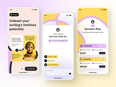 Cooper AI Chat - Mobile App Exploration ai app ai assistant ai chat app interface chat ui chatbot ui clean ui dashboard ui gradient ui mobile app design modern ui product design saas ui startup app subscription ui tech app ui ui design ux design