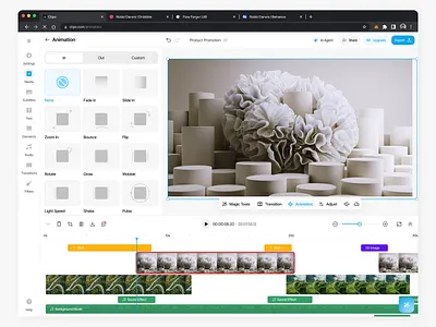 Clipo - AI for Video Editor Webapp (Add Animation & Audio) ai avatar ai generate ai platform ai voice generator animation clip creator dashboard generate voice over photo editor redesign responsive design saas script to video smart silence remover sound editor ui design video editing video editor video generate voice over