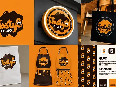 TASTY CHOPS RESTAURANT LOGO 3d animation art branding design elegant graphic design graphics logo logo designer motion graphics premium piece professional logo rare ui