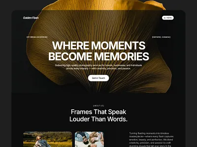 GoldenFlash — Creative Photography Agency branding design framer graphic design illustration logo ui web design webflow website design