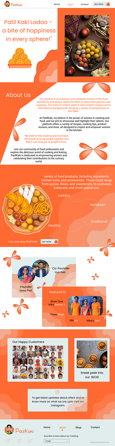 PatilKaki UI/UX Design For About Page branding ecommerce graphic design ui uiux ux website