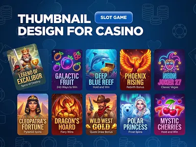 Casino Slot Thumbnails Design casino casino banners casino dashboard casino slot thumbnail casino thumbnail casino ui thumbnail design