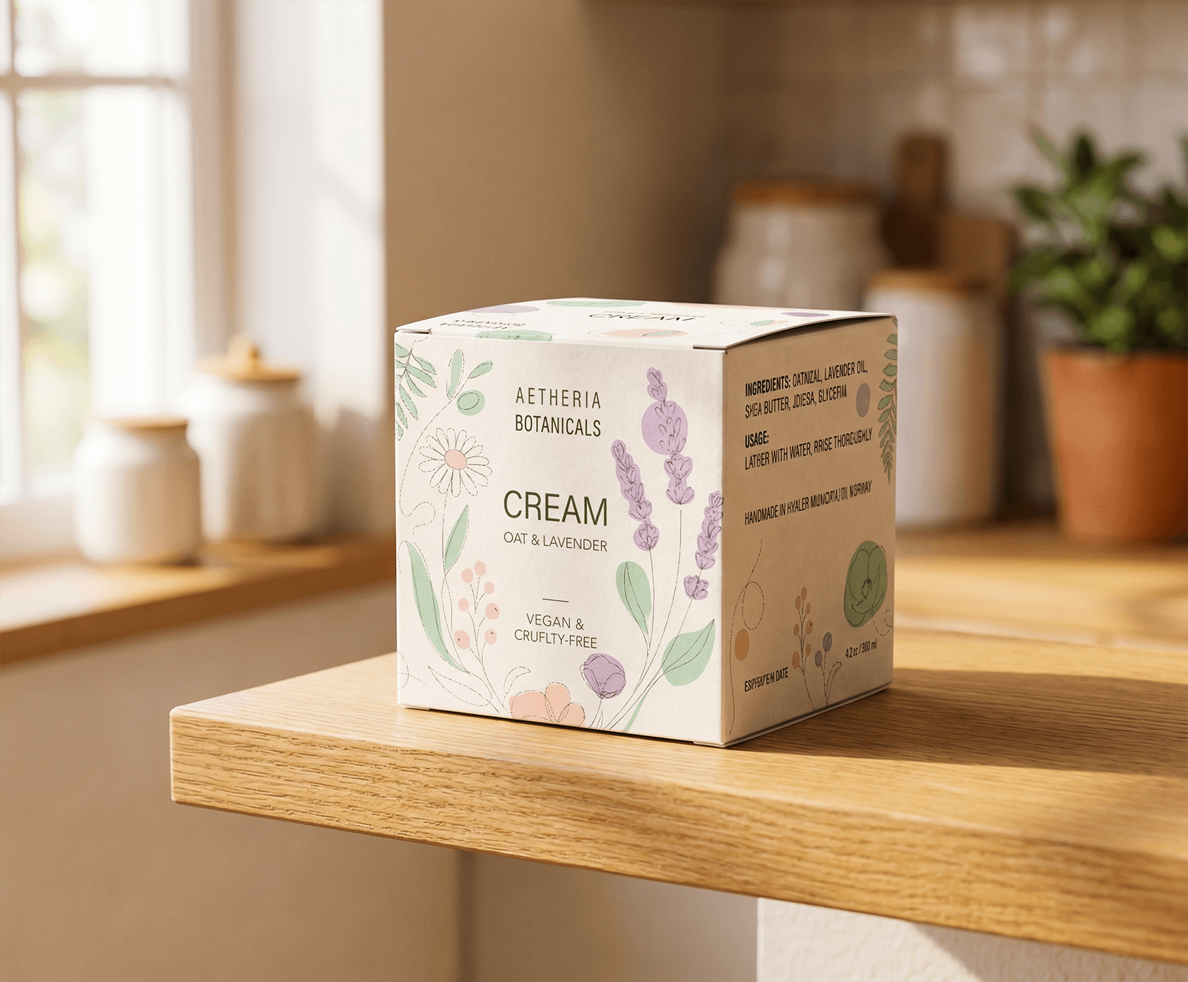 Packaging Design for Craft Hand Cream Based on a Family Recipe brand identity cosmetics packaging craft packaging cream packaging custom illustration die cut family recipe graphic design hand cream hand drawn illustration handmade cosmetics label design line art package design packaging design prepress print design print production skincare packaging visual identity
