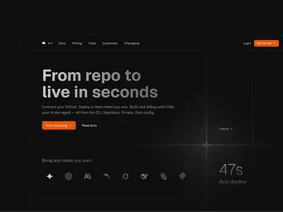 CLI - landing page blockchain cloud hosting design graphic design landing page minimal ui