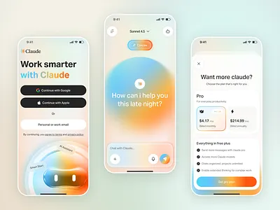 Claude AI Assistant Mobile App Redesign UI/UX Design ai app ai assistant ai chat app app design app redesign chat interface chatbot app claude ai conversation ui mobile app ui smart ai ui ux design web