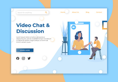 Video Chat & Discussion Website Landing Page UI Design branding conversation coverpage design designer discussion figma figmadesign frontpagecoverpage landingpage ui uidesign uidesigner uiux ux uxdesign uxdesigner videocall videochat website