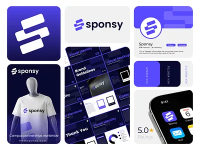 Sponsy — Building a bold, modern identity for campus connections app logo design athectics brand design brand identity branding company branding corporate branding creative logo feminine logo geometric logo logo creation logo design minimalist logo personal branding s letter s logo saas branding tech brand typography ui design