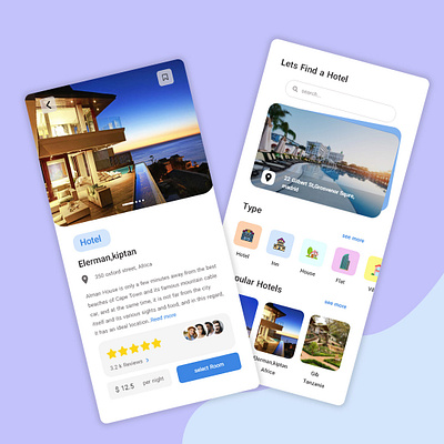 Hotel introduction and reservation app Design design graphic design landing page ui ux