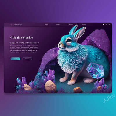 Rabbit's Rarities - Jewelry Sale Landing Page concept design figma illustration interface jewelry ring ui uidesign ux