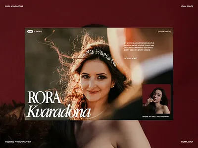 RORA Kvaradona - Wedding Photographer Landing Page animation design editorial jitter luxury website motion graphics photography serif showcase typography ui ui ux design website website design wedding