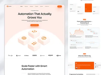 AI Automation SaaS Landing Page UI Design | B2B Website, Web App ai automation animation app application design automation b2b website branding design services graphic design landing page design product design saas saas design saas product startup design ui ui design website design