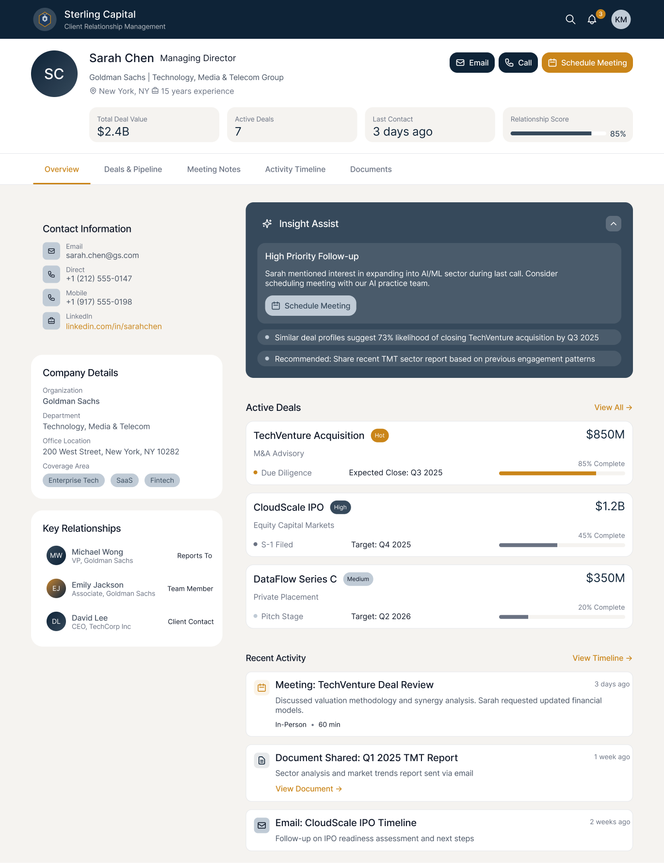 CRM design with AI feature