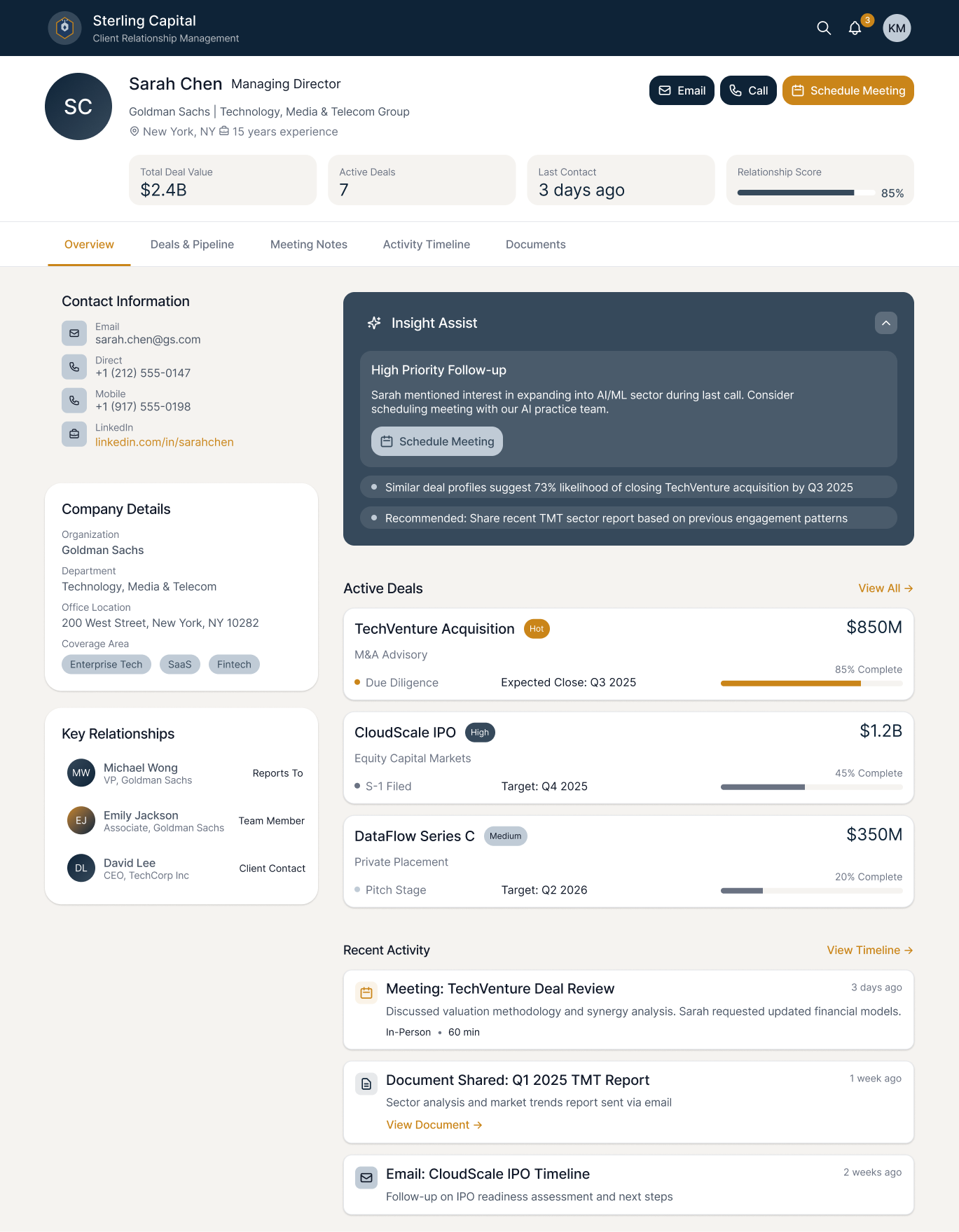 CRM design with AI feature