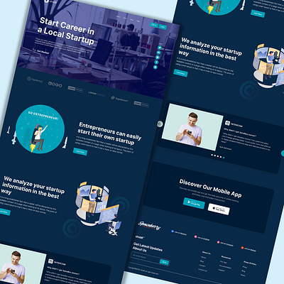 Startup Landing page design graphic design landing page ui ux