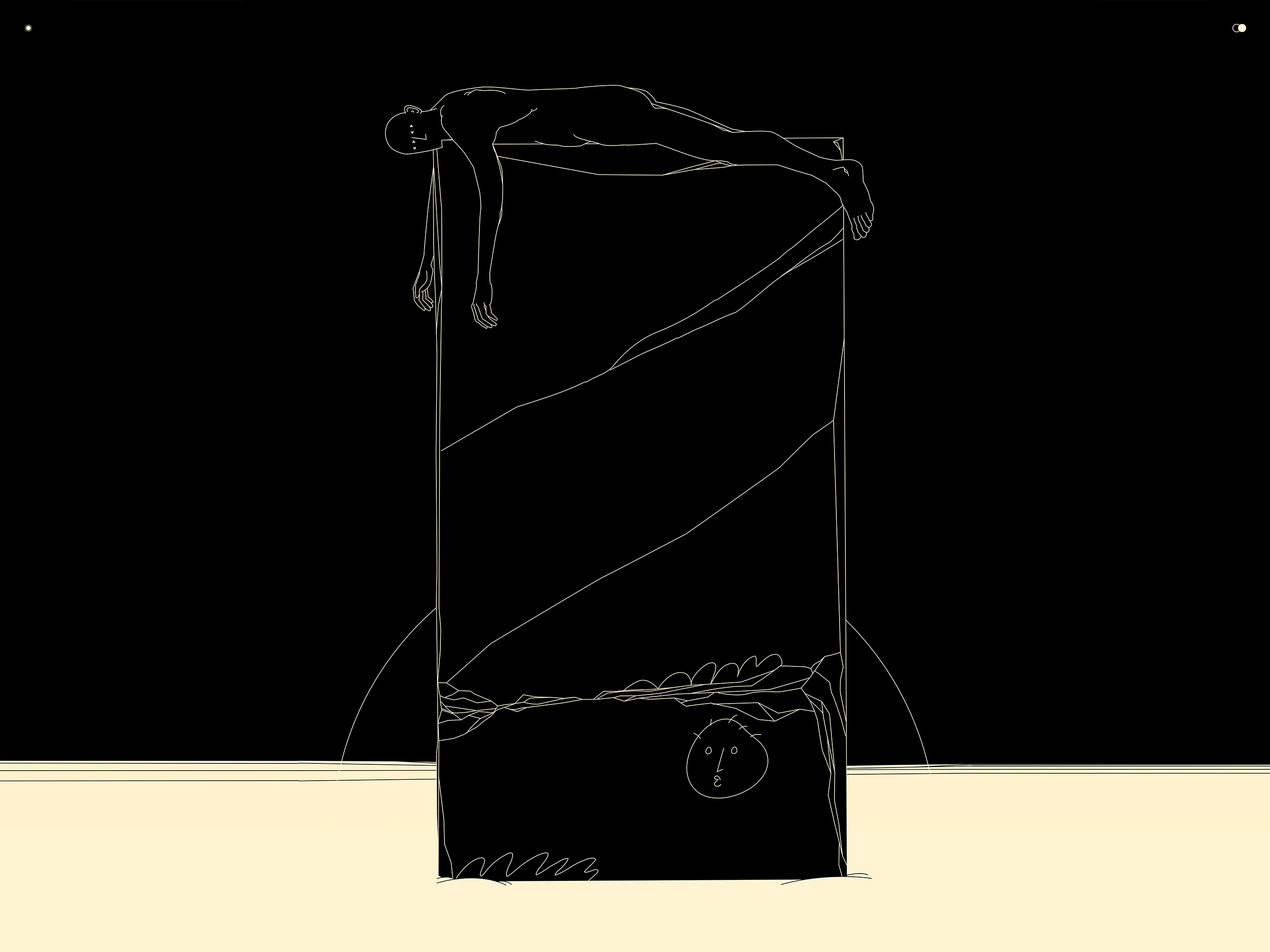 Resting.* Waiting. abstract artwork composition conceptual illustration design dual meaning editorial editorial illustration illustration laconic lines meaning minimal philosophical illustration philosophy poster psychology psychology illustration