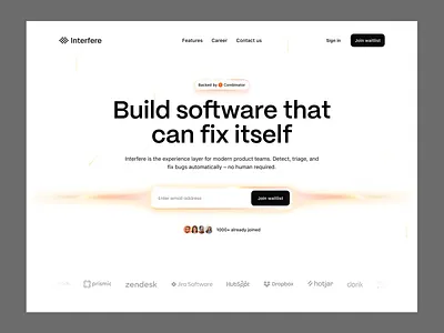 Interfere - AI Product Building Platform ai agent ai product ai product design ai saas ai website b2b saas developer tool homepage landing page redesign landing page ui product design programming tool saas product startup ui ux wavespace web development web interface website design website redesign