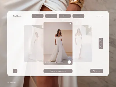VR E Commerce Minimalist design e commerce elegant minimal minimalist minimalistic professional realistic shop shopping timn ui ux vr website wedding dress women dress
