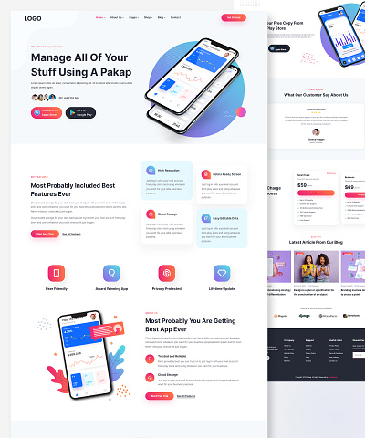 Landing Page app design branding design graphic design illustration landing page landing page design logo ui vector web design