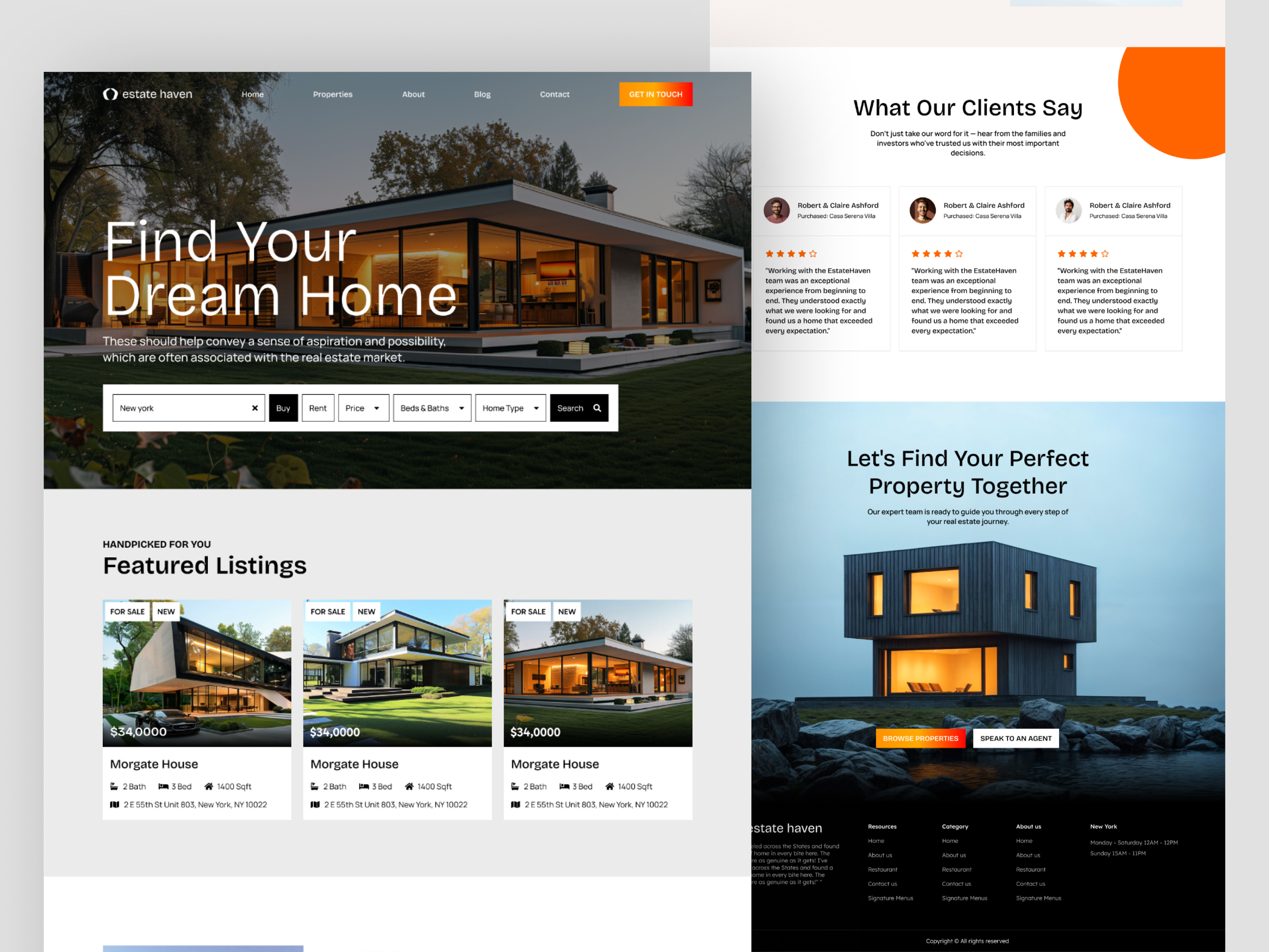 Example of Real Estate Website Design & Development