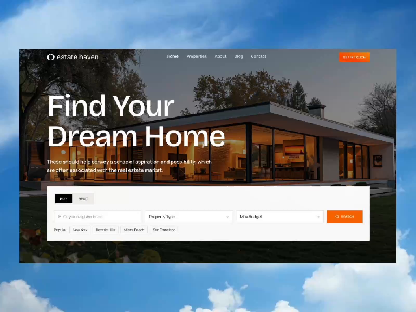 Example of Real Estate Website Design & Development