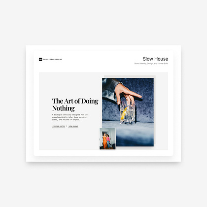 Slow House Boutique Hotel — Framer Landing Page