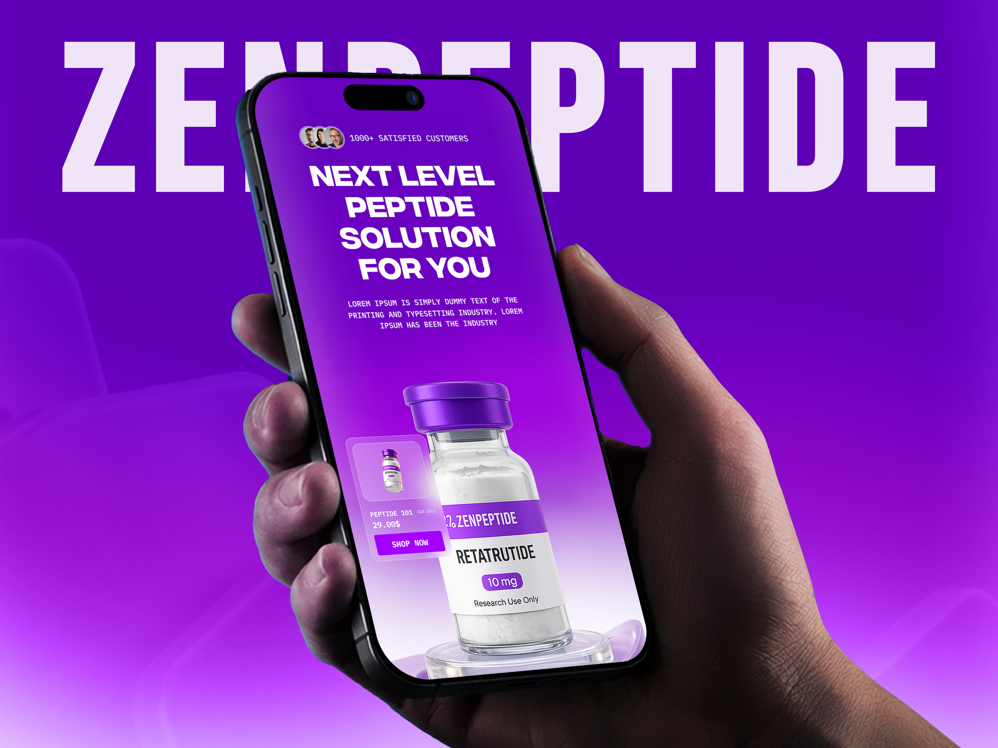Example of Modern Peptide Store Website Design