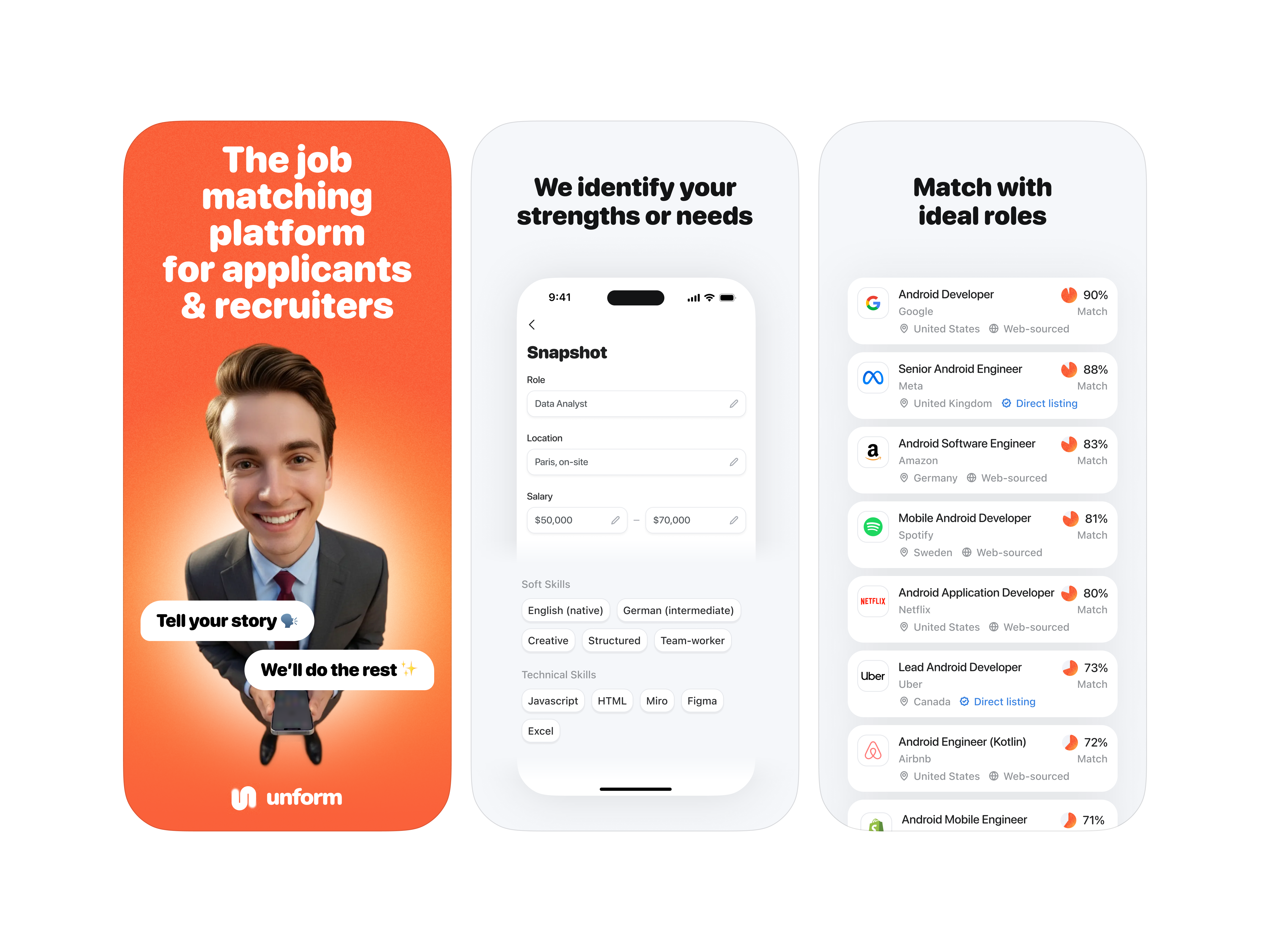 ASO design for a job search platform aso graphic design job platform screenshot search