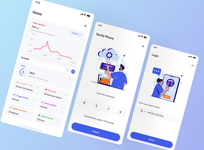 Health App UI Design design graphic design landing page ui ux