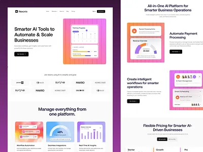 AI-Powered Business Platform ai b2b interface product saas service ui ux web