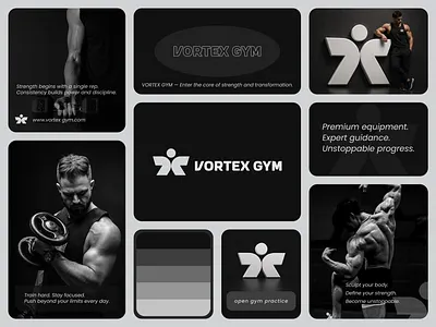 Vortex Gym — Modern Fitness Logo & Brand Identity brand identity branddesign branding fitness branding fitnesslogo gym logo logo design minimal logo modern logo premium logo sport branding sportslogo startuplogo strength logo unused logo vletter vlogo