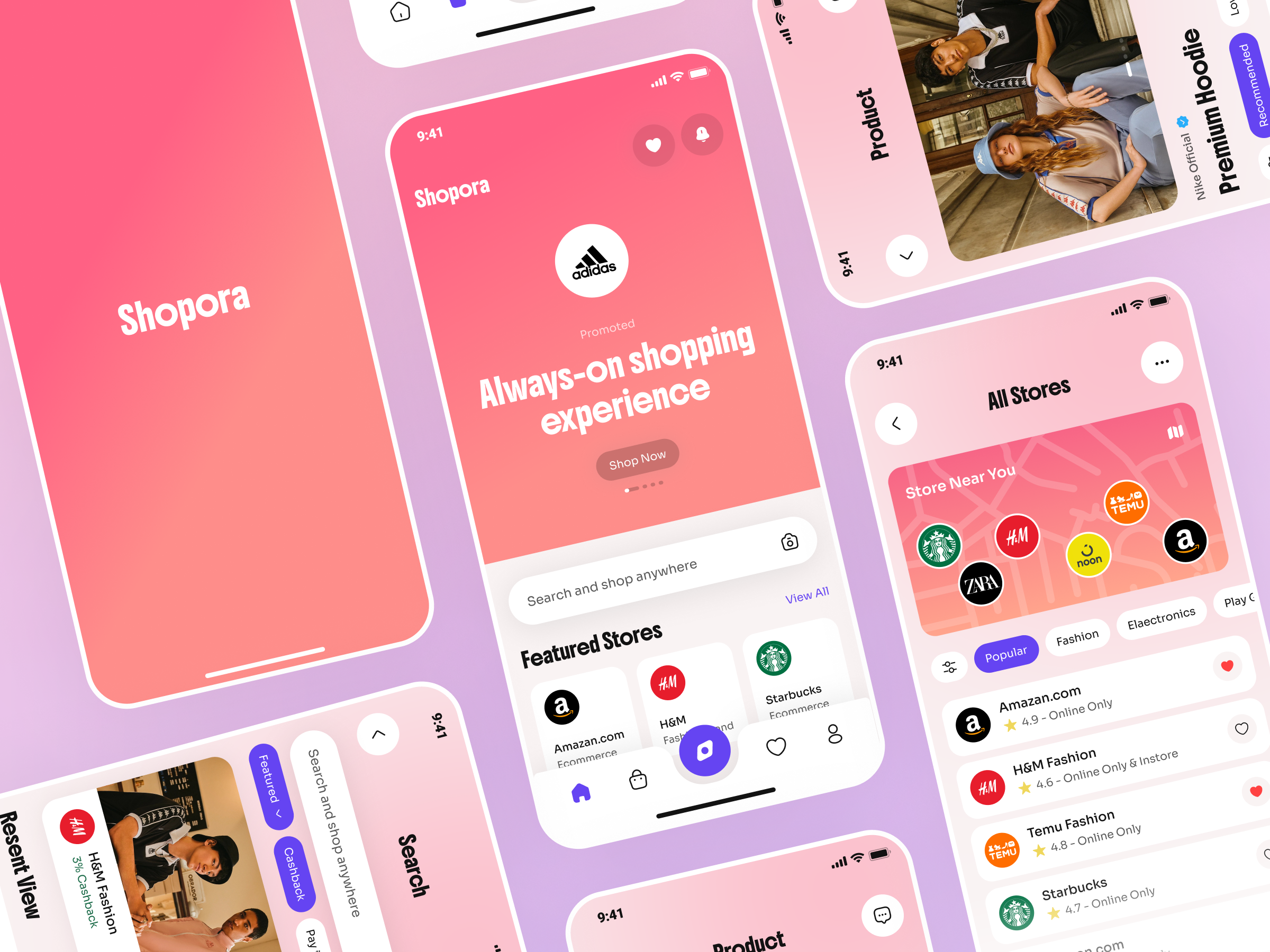 Shopora – Cashback & Smart Shopping App UI app design appdesign ecommerce ecommerce app fashion app fashion ecommerce app figma app finance finance app mobile app mobile app design mobile ux online shopping product product design shopping app ui ui design ux