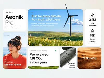 Clean Energy Brand Moodboard | Bento Grid Web Design Concept aeonikpro bentodesign bentogrid branding brandstrategy cleantech climatetech designstudio designsystem greentech moodboard productdesign renewbleenergy typography uidesign visualidentity webdesign