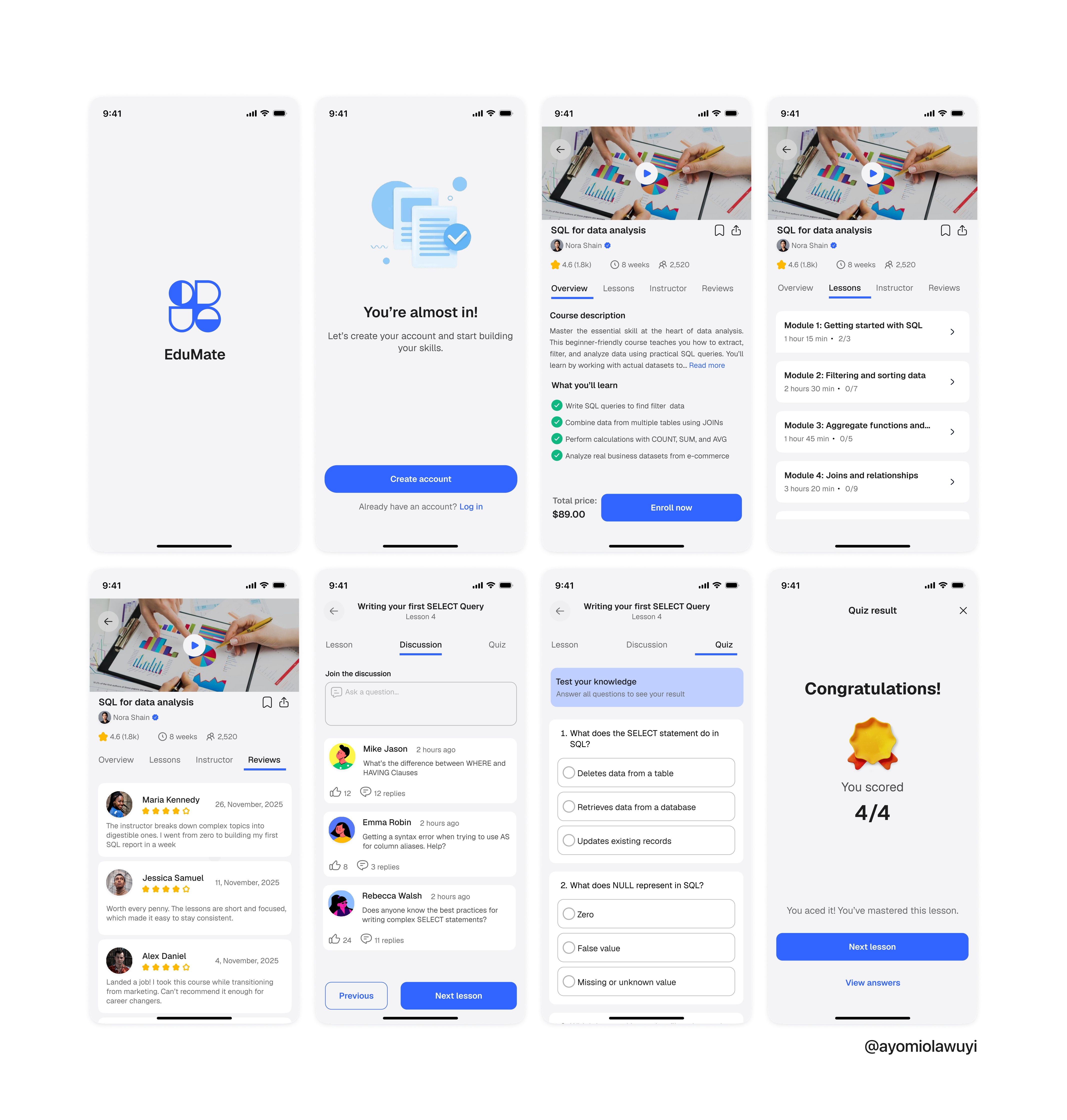 EduMate- EdTech Mobile App Design by Ayo Olawuyi on Dribbble
